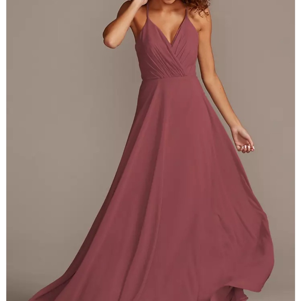 David's Bridal Dusty Rose Gown